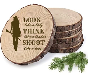 Look Like A Lady Think Like a Leader Shoot Like A BOSS Slate or Wood Coasters - Picture 1 of 8