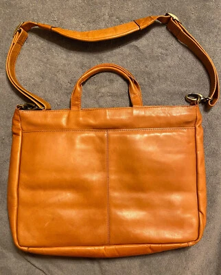 Maletín de cuero tostado unisex Latico Leather Company, correa bandolera ajustable Foto 1 de 4