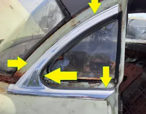 1954 CADILLAC SERIES 62 WINDOW TRIM MOLDING EXTERIOR RIGHT REAR QUARTER 4 DOOR - Bild 1 von 12