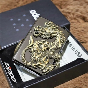 Edición Limitada Doble Dragón Negro Zippo con Impresionante Dragón de Doble Lado JPN - Imagen 1 de 3