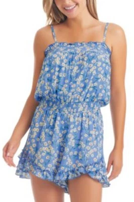 Mameluco encubrimiento Jessica Simpson tamaño pequeño flor silvestre parque azul margarita venta al por menor $88 Foto 1 de 4