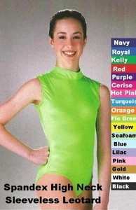 Leotard High Neck Dance Costume Spandex Sleeveless Ballet Practice New New - Picture 1 of 5