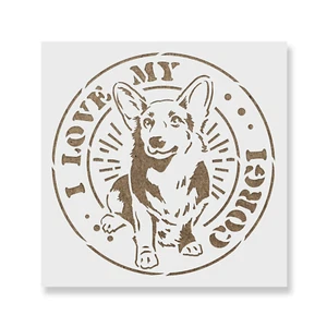 Corgi Dog Stencil - Durable & Reusable Mylar Stencils - Picture 1 of 5