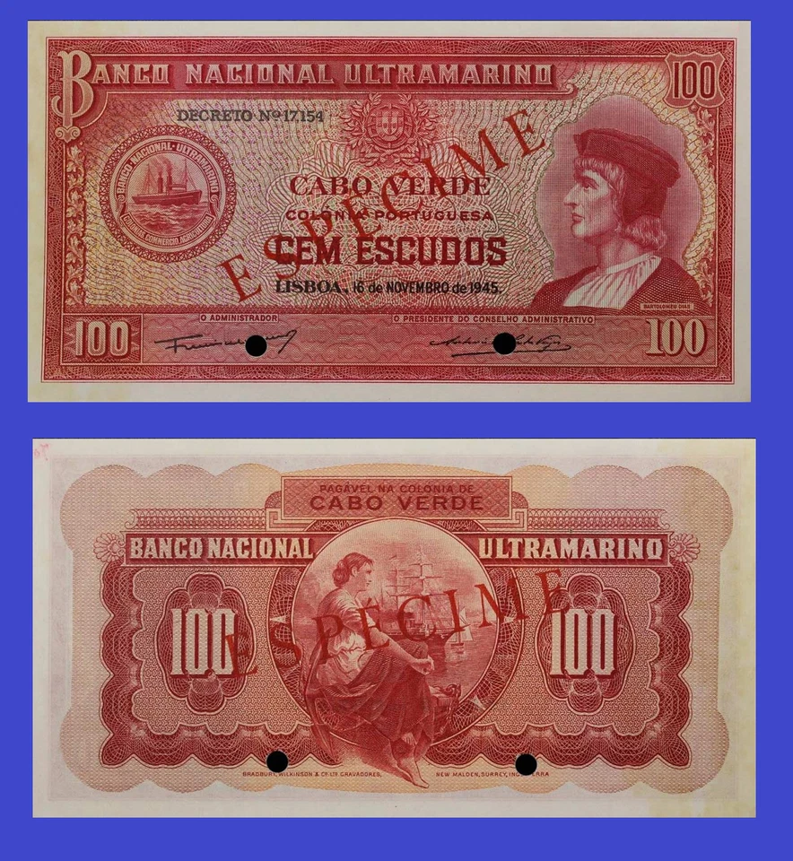 Muestra CABO VERDE 100 ecsudo 1945 - Copia Foto 1 de 1