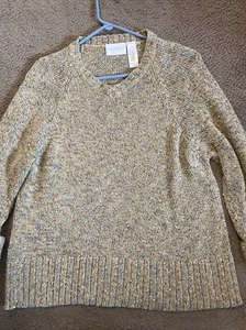 Suéter LIZ CLAIBORNE Mezcla Algodón Cuello en V Talla M - Imagen 1 de 6