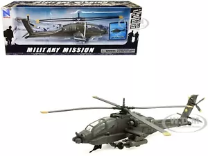 BOEING AH-64 APACHE HELICOPTER OLIVE DRAB "US ARMY" 1/55 DIECAST NEW RAY 25523 - Picture 1 of 1