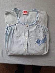Nachthemd, Damen, Kurzarm, Gr. 42, Triumph, blau bestickt - Bild 1 von 2