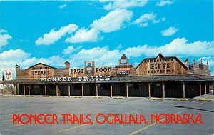 Pioneer Trails Ogallala Nebraska Blazer Steaks Wrangler Bar Fast Food Postcard - Picture 1 of 2