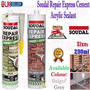Cartucho sellador acrílico de cemento expreso Soudal reparación junta hueco y grieta 290 ml - Imagen 1 de 10