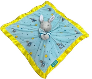 Manta de seguridad para bebé Goodnight Moon Bunny 16x16 azul amarillo Lovie - Imagen 1 de 4