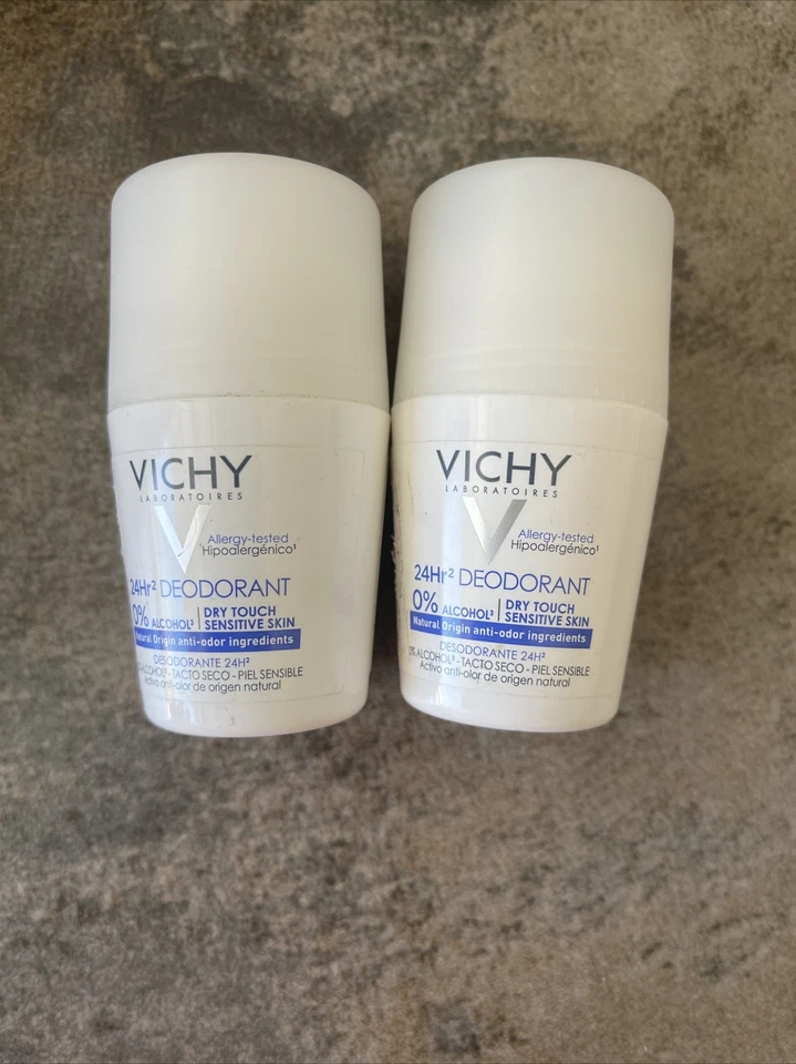 VICHY 24Hr Desodorante Tacto Seco Roll-On Piel Sensible, 1.69 OZ (Paquete de 2) Foto 1 de 1