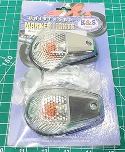 K&S Technologies Marker Lights Flush Mount Single Filament Chrome/Clear - Picture 1 of 4