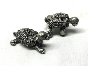 VINTAGE HUDSON 1981 PEWTER NOAHS ARK COLLECTION TURTLE FIGURINES STYLE 2523 2524 - Picture 1 of 5