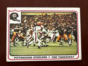 1976 Fleer Team Action The Takeaway Pittsburgh Steelers #24 NFL Trading Card - Bild 1 von 2