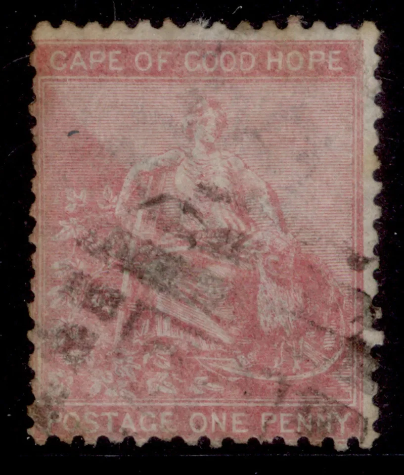 Cabo de Buena Esperanza QV SG23a, 1d rosa-rojo, USADO. Cat 48€. Foto 1 de 1