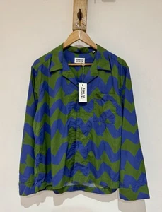 NWT Band of Outsiders Hand Drawn Zig Zag Poplin Cotton Shirt Long Sleeve Size 40 - Picture 1 of 7