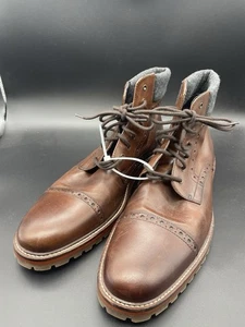 Botas Johnston & Murphy J&M 1850 Karnes Brogue Puntera Talla 12 Cuero Marrón - Imagen 1 de 7