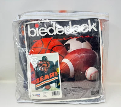 Biederlack VTG Chicago Bears NFL Football Stadium Throw Blanket 60x50 1989 NEW - Image 1 of 4
