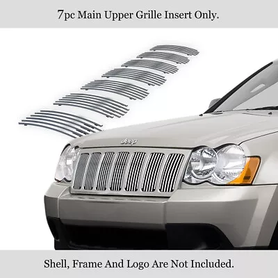 For 2006-2008 Jeep Grand Cherokee Upper Stainless Chrome Billet Grille Insert - Image 1 of 4