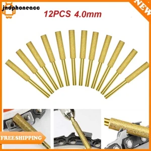 12PCS 4.0mm Diamond Chainsaw Sharpener File Bits Grinding Stone Tool Sharpening - Picture 1 of 8
