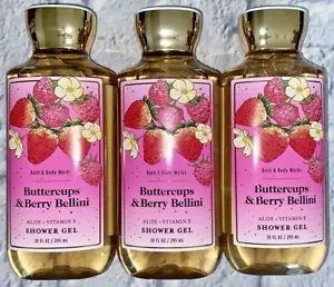 3 Bath & Body Works BUTTERCUPS & BERRY BELLINI Shower Gel 10 FL OZ - Picture 1 of 2