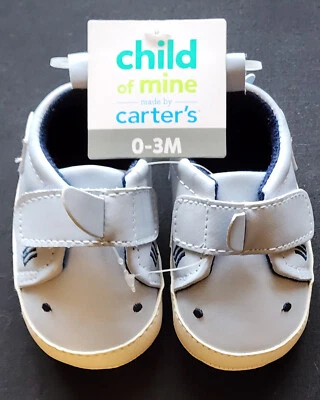 Zapatos de bebé Carter's Child of Mine tiburón azul talla 0 - 3 M nuevos con etiquetas Foto 1 de 4