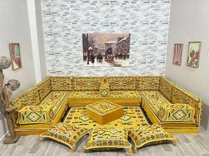Orientalische Sitzecke, Arabische Ecke Majlis,  U-förmige, Orientalisches Sofa - Picture 1 of 7