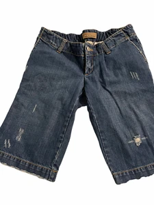 Old Navy Maternity Denim Jean Shorts distressed bermuda Blue Size 2 - Picture 1 of 4