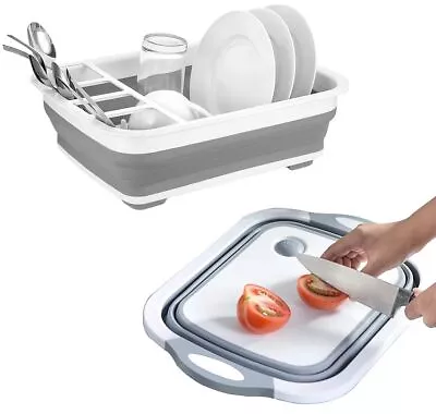 Geschirrständer Schneidebrett faltbar Geschirrkorb Waschschüssel Spüle Camping  - Bild 1 von 4