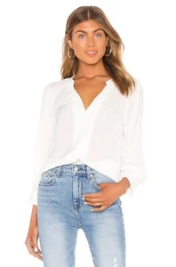 1. State Shadow Stripe Button Down Shirt Long Sleeve Soft Ecru Size Medium *NEW* - Picture 1 of 5