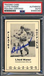 Lloyd Waner PSA DNA Signed 1979 Diamond Greats Autograph