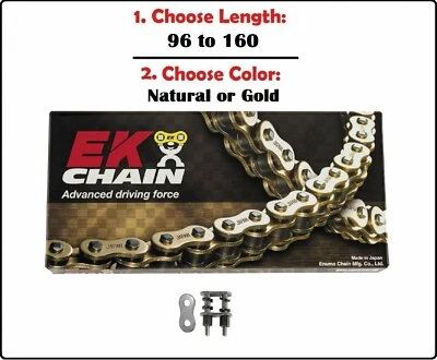 EK 525 SRX2 Xring Motorcycle Drive Chain Natural or Gold W/ Screw Master Link - Image 1 of 2