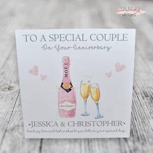 Personalised 1st 2nd 3rd 4th 5th 6th 7th 8th 9th Anniversary Card Friends Couple - Picture 1 of 8