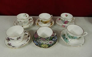 Konvolut 6 Teetassen und Untertassen - England Bone China - Lot B - Bild 1 von 10