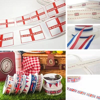 England Flag Ribbon British London Union Jack Football Medal Trimming 1 METRE - Image 1 of 4