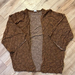 Billabong Leopard Print Open Front Cardigan Copper Black Sz S/M Women L/S - Picture 1 of 6