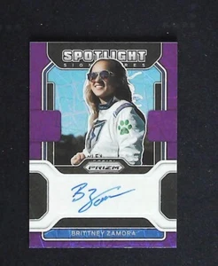 Brittney Zamora 2022 Prizm Racing Spotlight Signatures Purple Velocity #'d /75 - Picture 1 of 1