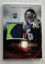 Tyler Lockett 2015 Prestige Rookie Jumbo Jersey Patch RC Seahawks 3 color patch!