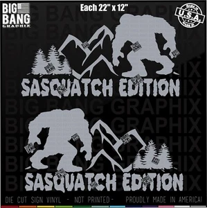 Sasquatch Mirrored SET Vinyl Decal Sticker Forest Nature Mountains RV Camper USA - Picture 1 of 7