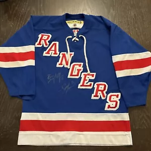 VTG 90’s Brian Leetch Adam Graves Auto New York Rangers Jersey Youth Large NHL - Picture 1 of 8