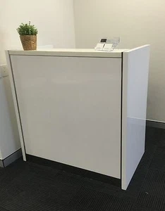 Kent Reception Counter Reception Desk Model A Gloss White Office Furniture - Picture 1 of 4