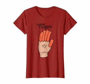 "Hot Dog Fingers"" • TV's The Office • T-shirt donna taglia grande • rosso • nuovo! - Foto 1 di 4