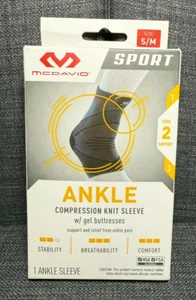 Neu McDavid Knöchel Kompression Strick Ärmel mit Gel Stoßstangen Level 2 Unterstützung - Bild 1 von 5