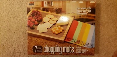 КЛАССИКА СЕВИЛЬИ БАМБУКОВАЯ РАЗДЕЛОЧНАЯ ДОСКА И 7 ЦВЕТНЫХ КОВРИКОВ ДЛЯ РЕЗКИ - Изображение 1 из 2