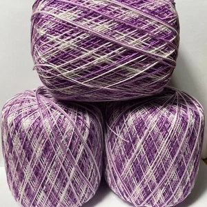Aunt Lydia's Classic 10 Crochet Thread Shades of Purple Set of 3 White Purple - Picture 1 of 6