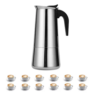 12 Cup Moka Pot Percolator 600ml 20oz Stovetop Espresso Maker for Family L4Z2 - Picture 1 of 13
