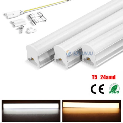 2/4/6/10x Integrated T5 5W SMD LED Fluorescent Replacement Tube Light 1ft 30cm - Image 1 of 4