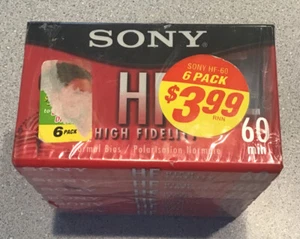 Sony HF 60 Minute Blank Cassette Tapes C-60 HFL 6 Cassettes NEW - Picture 1 of 3