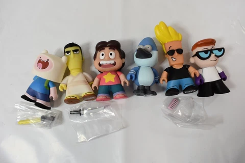 6 The Cartoon Network Collection 3" Vinyl Figures Samurai Jack, Dexter, Finn ++ Cover
