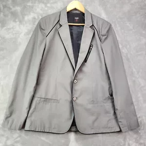 Guess Sport Coat Blazer Mens Large Gray Modern Preppy 2 Button Zipped Pocket - Picture 1 of 19